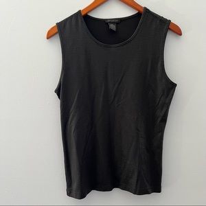 The Limited Sleeveless Tank Top Womens M Black Dots Shimmer Polka Dot Stretch